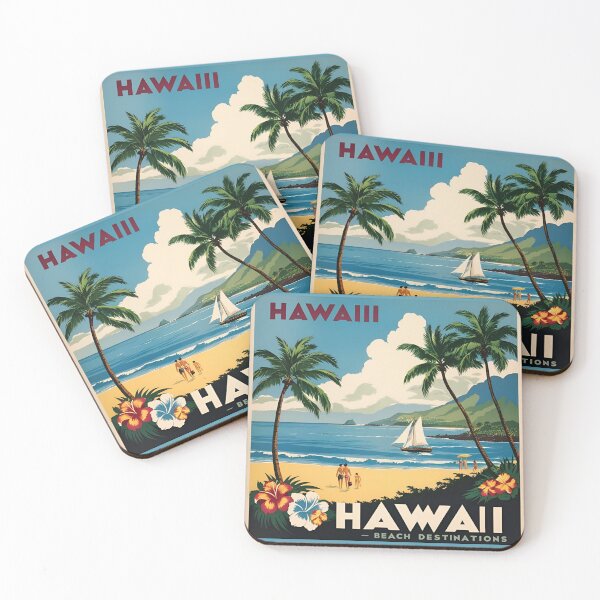 Item preview, Vintage Hawaii – Retro Beach Travel Poster Design designed and sold by Eclipse 3699.