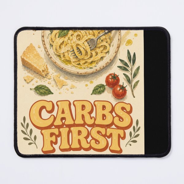 Item preview, Carbs First | Hand Painted Italian Pasta Flat Lay Illustration designed and sold by UUniqueIImprint.