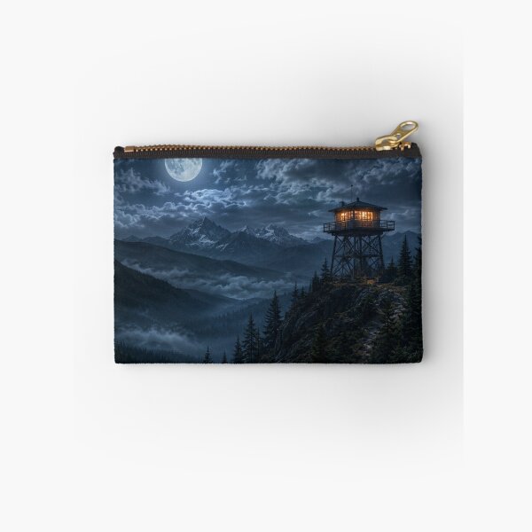 Item preview, Full Moon Firewatch Tower Hidden Bigfoot Wilderness Night Adventure designed and sold by Swanny's Custom T-shirt and Gift Designs.