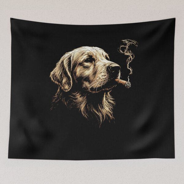 Item preview, Golden Retriever Smoking Cigarette Funny Meme  designed and sold by suhairee-studio.