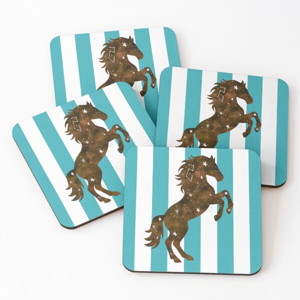Item preview, Constellation horse watercolor stripes designed and sold by Ana Gorozpe.