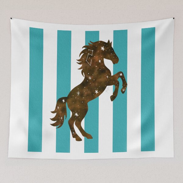 Item preview, Constellation horse watercolor stripes designed and sold by Ana Gorozpe.