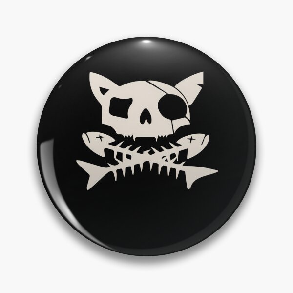 Item preview, Off White Silhouette of a Feline Skull Wearing an Eyepatch designed and sold by Simobch.