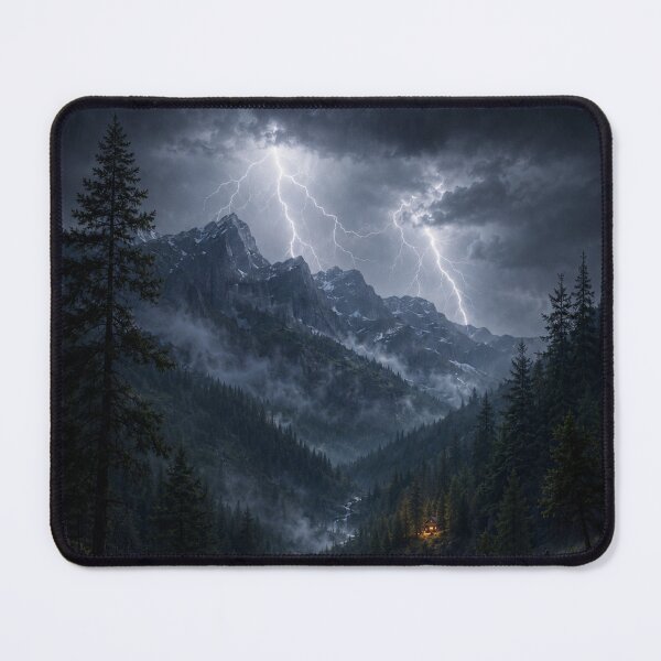 Item preview, Lightning Storm Mountain Hidden Bigfoot Wilderness Adventure designed and sold by Swanny's Custom T-shirt and Gift Designs.