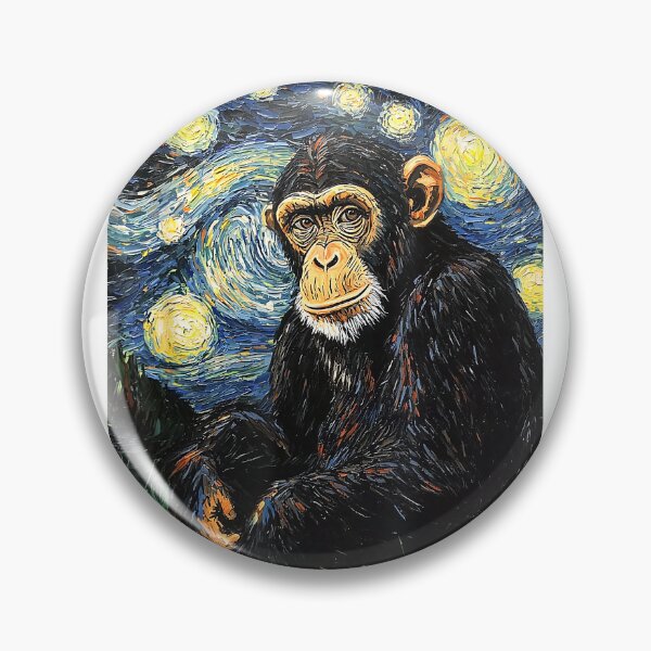 Item preview, Chimpanzee Monkey Van Gogh Style Starry Night Graphic T-Shirt designed and sold by Magoya Store ⭐⭐⭐⭐⭐.