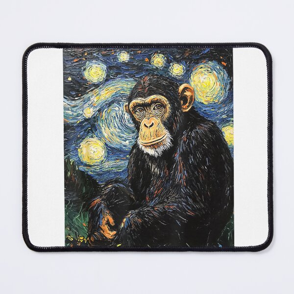 Item preview, Chimpanzee Monkey Van Gogh Style Starry Night Graphic T-Shirt designed and sold by Magoya Store ⭐⭐⭐⭐⭐.
