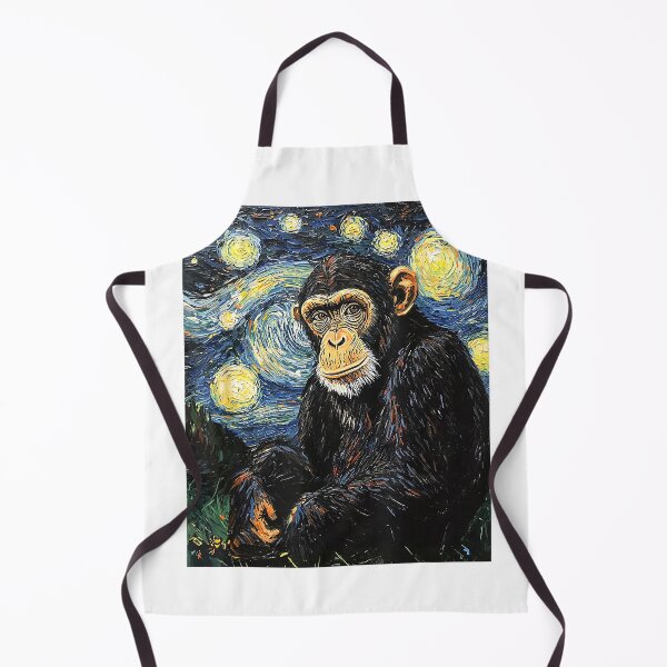 Item preview, Chimpanzee Monkey Van Gogh Style Starry Night Graphic T-Shirt designed and sold by Magoya Store ⭐⭐⭐⭐⭐.