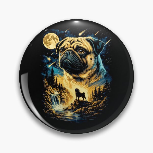 Item preview, Pug Howling to The Moon Vintage 90s designed and sold by suhairee-studio.