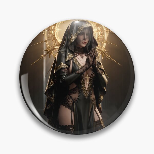 Item preview, Tattooed Dark Sorceress Nun Fantasy Art designed and sold by GalleryBrisArt.