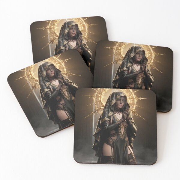 Item preview, Tattooed Dark Sorceress Nun Fantasy Art designed and sold by GalleryBrisArt.