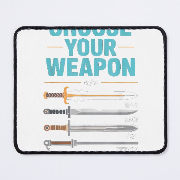 Item preview, Choose Your Weapon Programming Java Python C Sharp T-Shirt designed and sold by JJLetterDesigns.