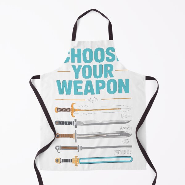 Aperçu de l'œuvre T-shirt « Choisissez votre arme » : Programmation Java, Python, C# créée et vendue par JJLetterDesigns.