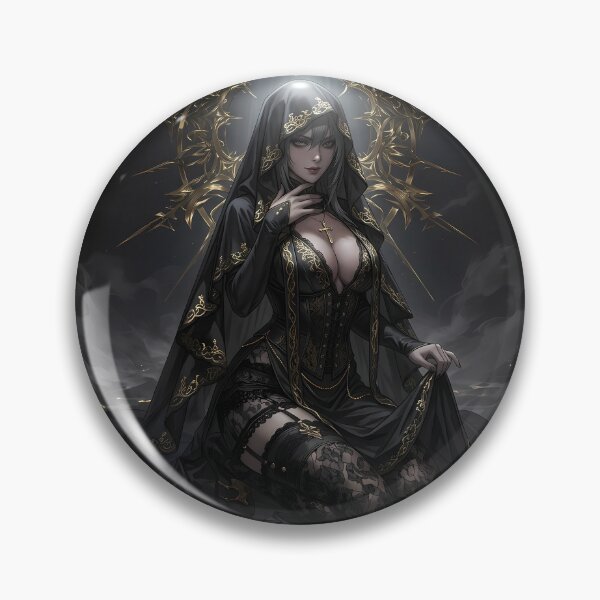 Item preview, Tattooed Dark Sorceress Nun Fantasy Art designed and sold by GalleryBrisArt.