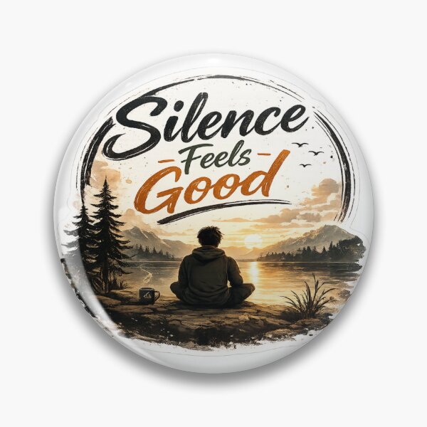 Item preview, Silence Feels Good | Peaceful Mind Aesthetic Sticker designed and sold by Genzfirevibes.