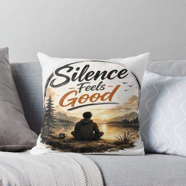 Item preview, Silence Feels Good | Peaceful Mind Aesthetic Sticker designed and sold by Genzfirevibes.