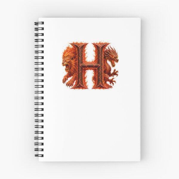 Item preview, Emberclaw Drakonis: The Fire Leo Dragon Letter H designed and sold by BlissBlvdShop.