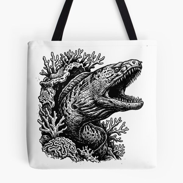 Item preview, Vintage Woodcut Moray Eel Illustration designed and sold by DuckOddity.