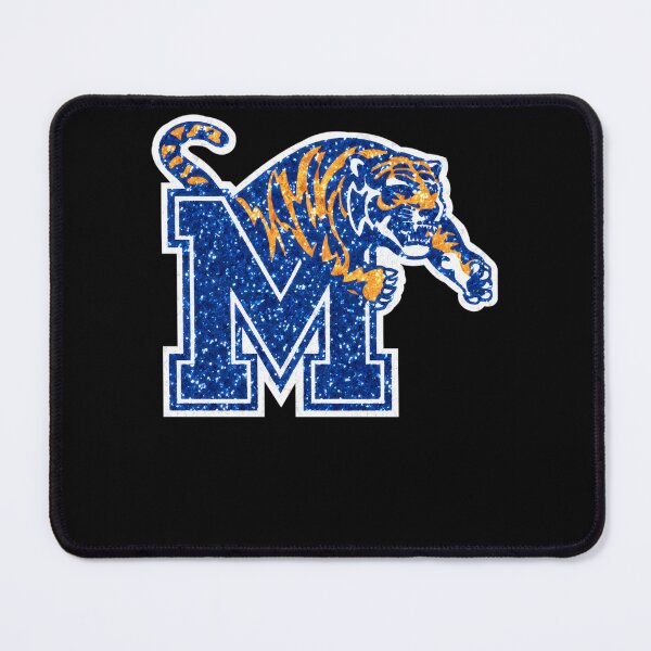 Item preview, Glittering Blue Alphabetical Character M Interspersed With Orange Striped Tiger designed and sold by aboodymaccah.