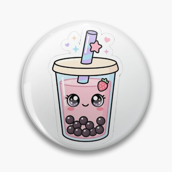 Item preview, Strawberry Boba Bubble Tea Sticker | Cute Kawaii Pastel Boba | MONOFLUX designed and sold by MonoFlux.