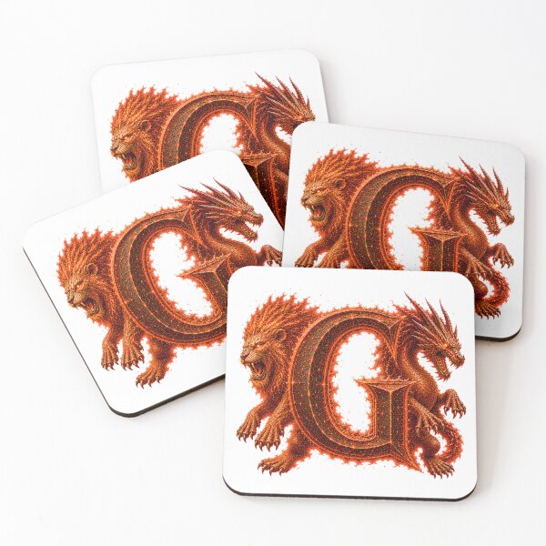 Item preview, Emberclaw Drakonis: The Fire Leo Dragon Letter G designed and sold by BlissBlvdShop.
