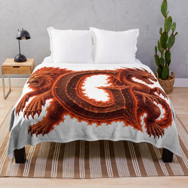 Item preview, Emberclaw Drakonis: The Fire Leo Dragon Letter G designed and sold by BlissBlvdShop.