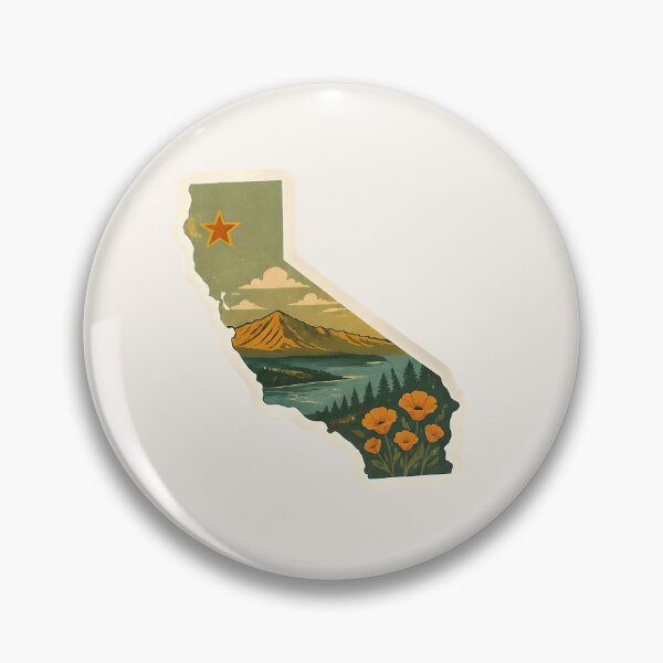 Item preview, California State Map Watercolor – USA Travel Landmark designed and sold by ChemicalXShop.