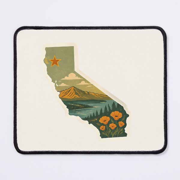Item preview, California State Map Watercolor – USA Travel Landmark designed and sold by ChemicalXShop.