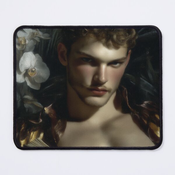 Item preview, Contemplative Male Portrait with White Orchids designed and sold by AquariusCr8iv.