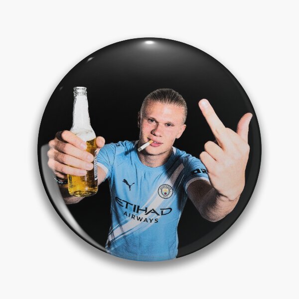 Item preview, haaland meme smoking and middle finger designed and sold by Thudesign85.