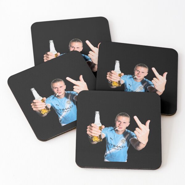 Item preview, haaland meme smoking and middle finger designed and sold by Thudesign85.