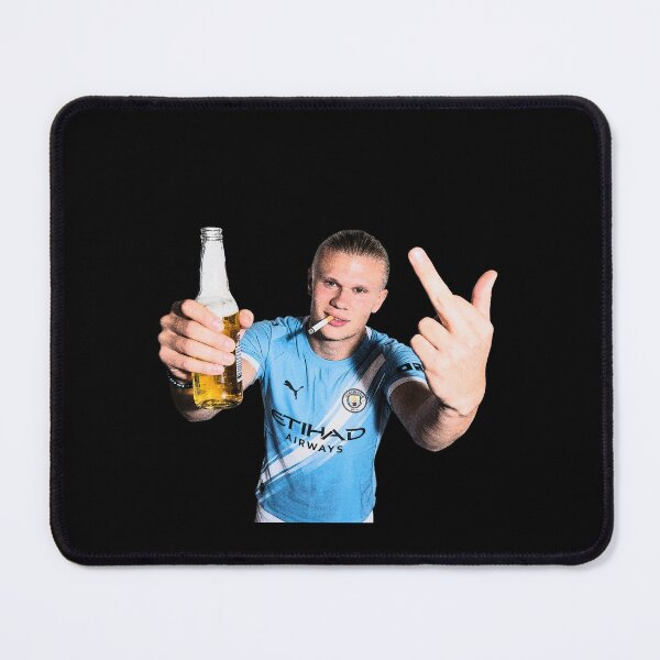 Item preview, haaland meme smoking and middle finger designed and sold by Thudesign85.