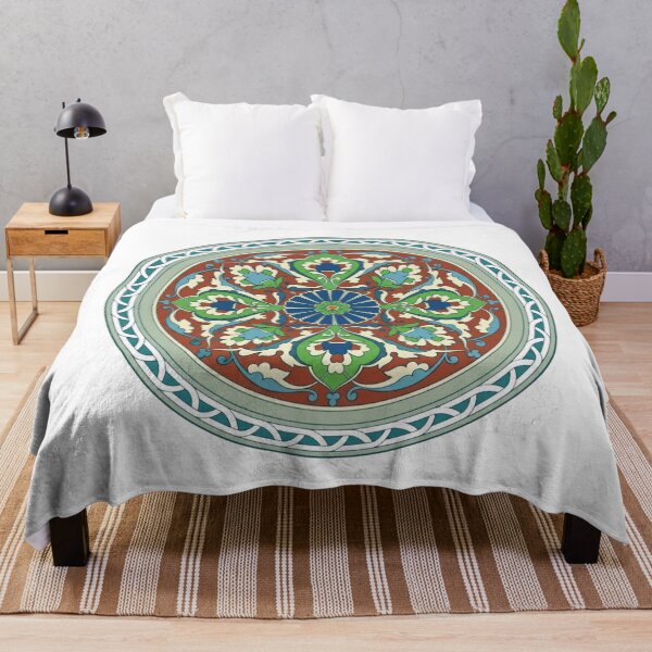 Aperçu de l'œuvre Motifs traditionnels ottomans en céramique d'Iznik, mandala floral créée et vendue par interdesigner.
