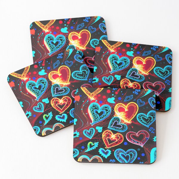 Item preview, Neon Heart Pattern – Vibrant Abstract Love Art for T-Shirts, Phone Cases & Home Decor designed and sold by IMuDesigner.