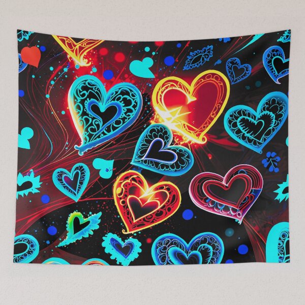 Item preview, Neon Heart Pattern – Vibrant Abstract Love Art for T-Shirts, Phone Cases & Home Decor designed and sold by IMuDesigner.