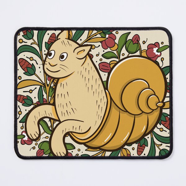 Item preview, Medieval Cat Snail Cute Drawing designed and sold by MariOyama.