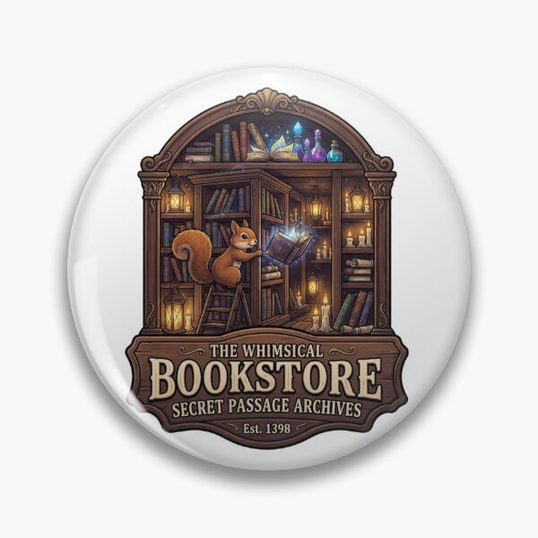 Item preview, The Whimsical Bookstore | Secret Passage Archives | Magical Squirrel Library | Enchanted Bookshop | Cottagecore Fantasy Sticker designed and sold by MrDev.