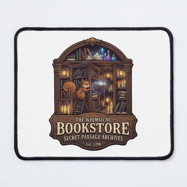 Item preview, The Whimsical Bookstore | Secret Passage Archives | Magical Squirrel Library | Enchanted Bookshop | Cottagecore Fantasy Sticker designed and sold by MrDev.