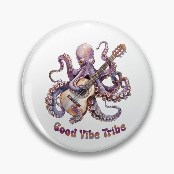 Item preview, Good Vibe Tribe Octopus Playing Guitar Design designed and sold by tyana-designs.