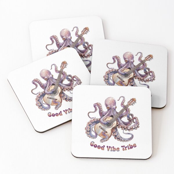 Item preview, Good Vibe Tribe Octopus Playing Guitar Design designed and sold by tyana-designs.