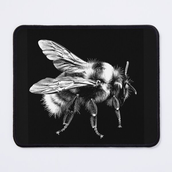 Item preview, Detailed Bumblebee – Black and White Insect Illustration designed and sold by inkoutninja.