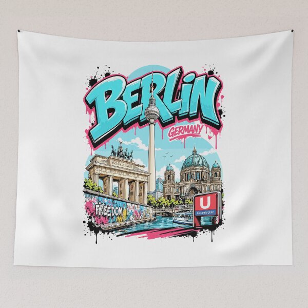Item preview, Berlin Street Art Urban Graphic Tee designed and sold by AtuqStudio.