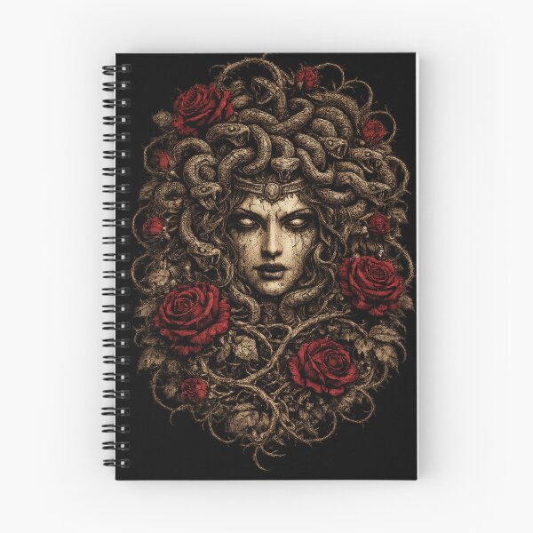 Item preview, Dark Gothic Medusa Roses Vintage Woodcut Illustration T-Shirt | Occult Snake Queen Graphic designed and sold by Peanutspixel.