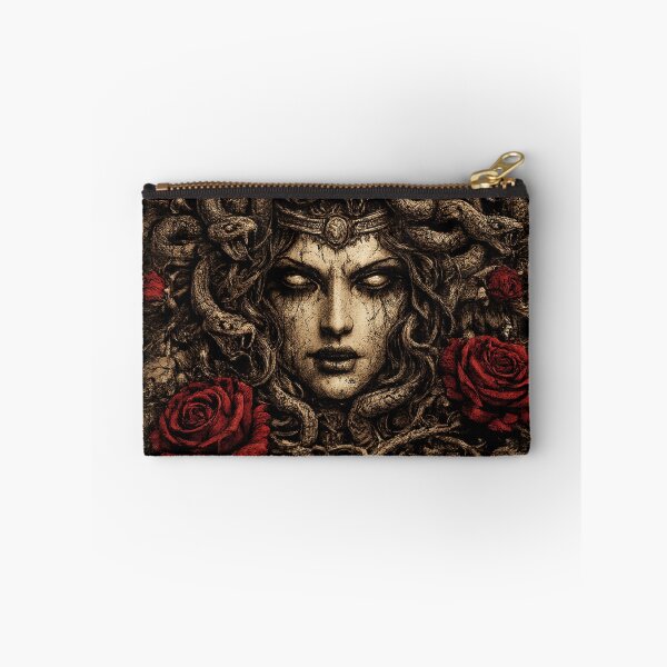 Item preview, Dark Gothic Medusa Roses Vintage Woodcut Illustration T-Shirt | Occult Snake Queen Graphic designed and sold by Peanutspixel.