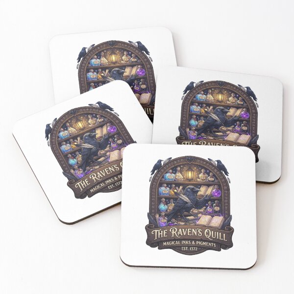 Item preview, The Raven's Quill | Magical Inks & Pigments | Enchanted Raven Apothecary | Fantasy Scribe Shop | Dark Academia Sticker designed and sold by MrDev.