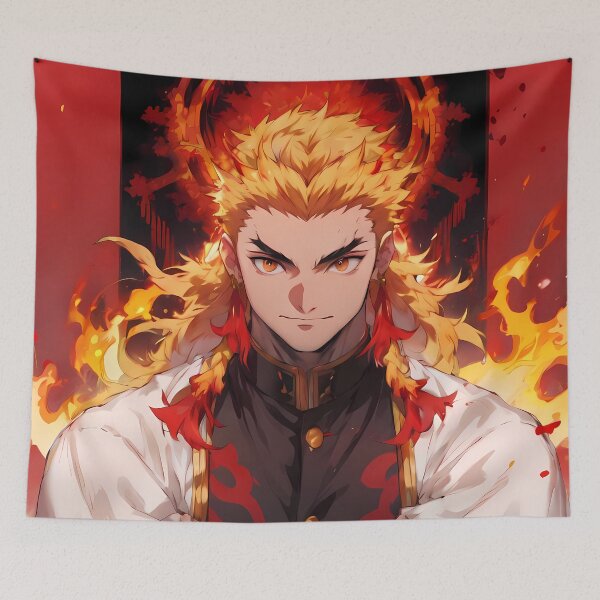 Item preview, Kyojuro Rengoku Demon Slayer Flame Hashira Portrait designed and sold by riadjamai.