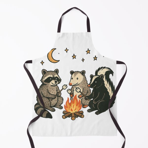 Item preview, Cute Raccoon Possum Skunk Campfire Camping T-Shirt designed and sold by NFTaletellers.