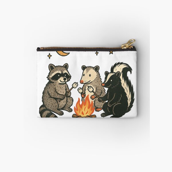 Item preview, Cute Raccoon Possum Skunk Campfire Camping T-Shirt designed and sold by NFTaletellers.