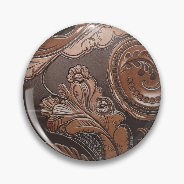 Item preview, Tooled Leather Western Floral Pattern Vintage Cowboy Rustic Leathercraft Design designed and sold by CoastalEmp.