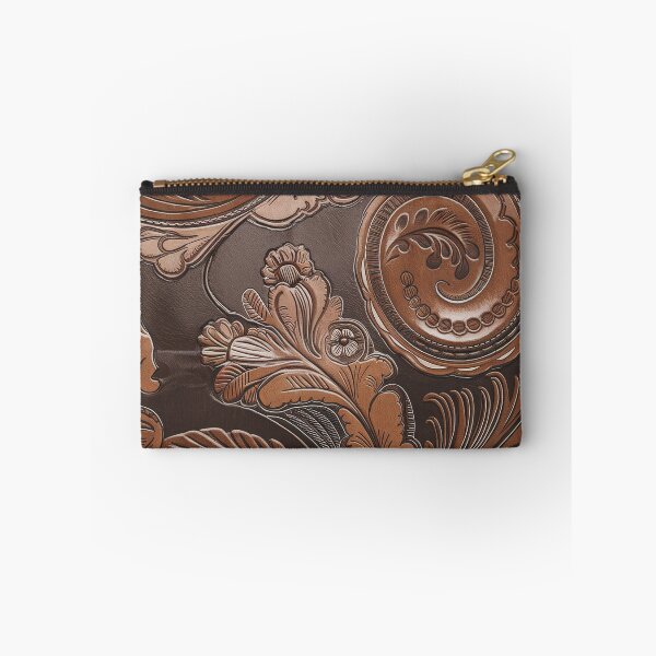 Item preview, Tooled Leather Western Floral Pattern Vintage Cowboy Rustic Leathercraft Design designed and sold by CoastalEmp.