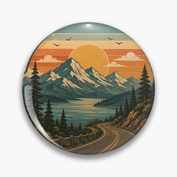 Item preview, Vintage Mountain Lake Sunset designed and sold by stiishop.